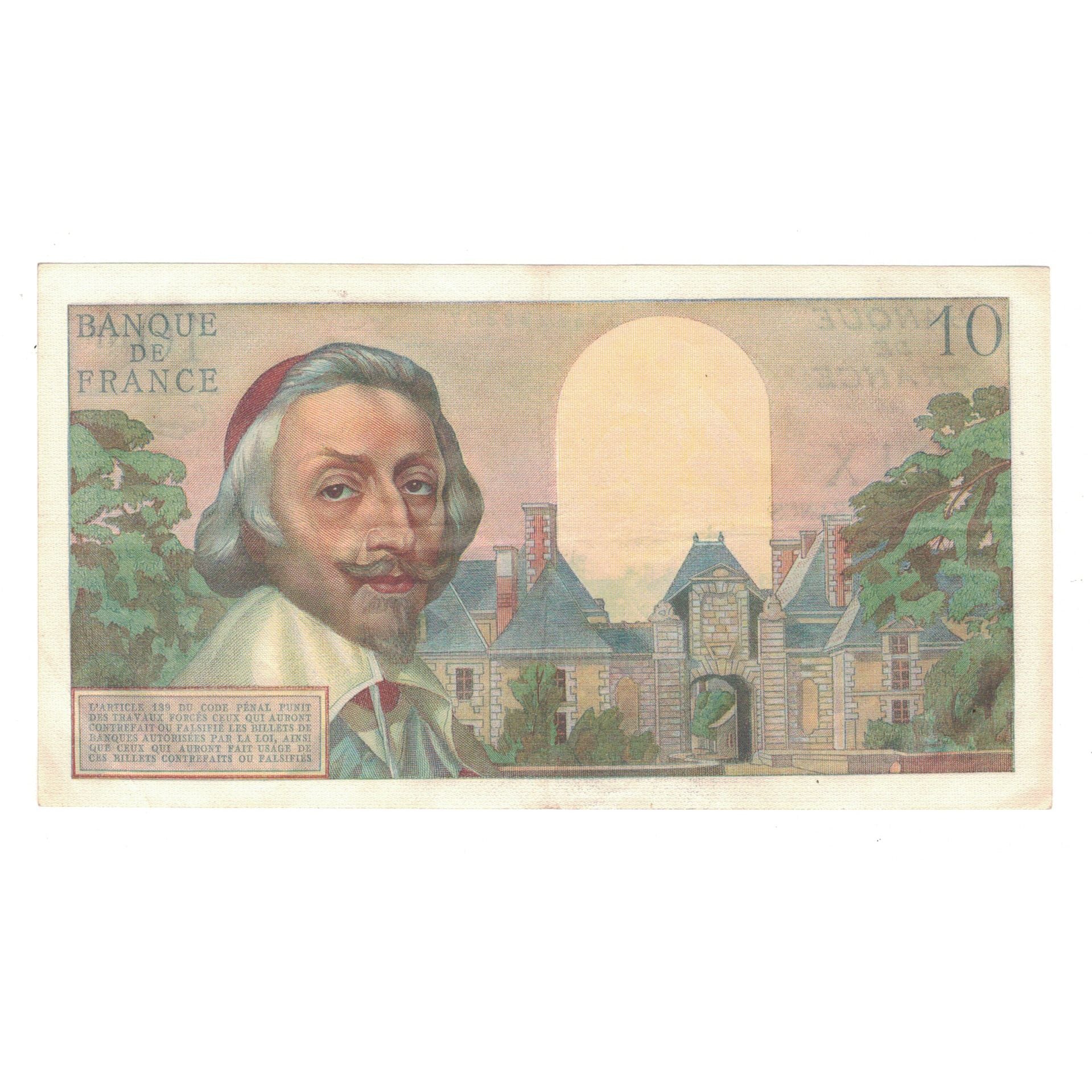 Francia, 10 Nouveaux Francs, Richelieu, 1960, H.144, BB+, Fayette:57.12, KM:142a