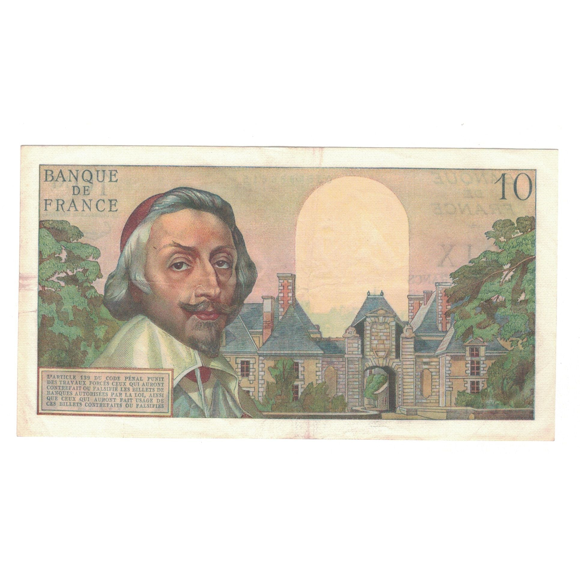 Francia, 10 Nouveaux Francs, Richelieu, 1960, W.142, BB+, Fayette:57.12, KM:142a