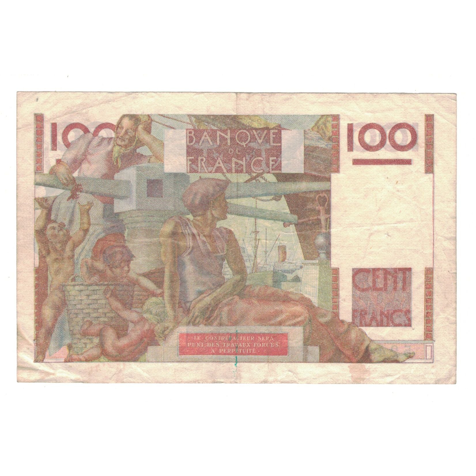 França, 100 Francs, Jeune Paysan, 1946, E.91, VF(30-35), Fayette:28.8, KM:128a