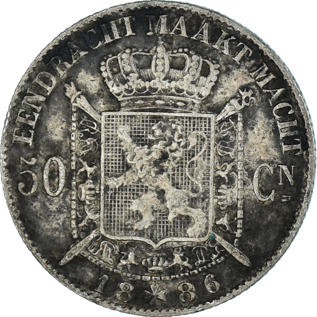 Münze, Belgien, 50 Centimes, 1886