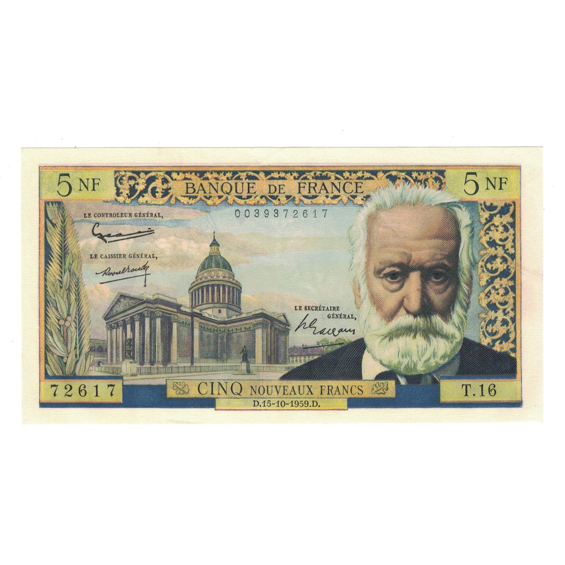 Frankrijk, 5 Nouveaux Francs, Victor Hugo, 1959, T.16, TTB+, Fayette:56.3