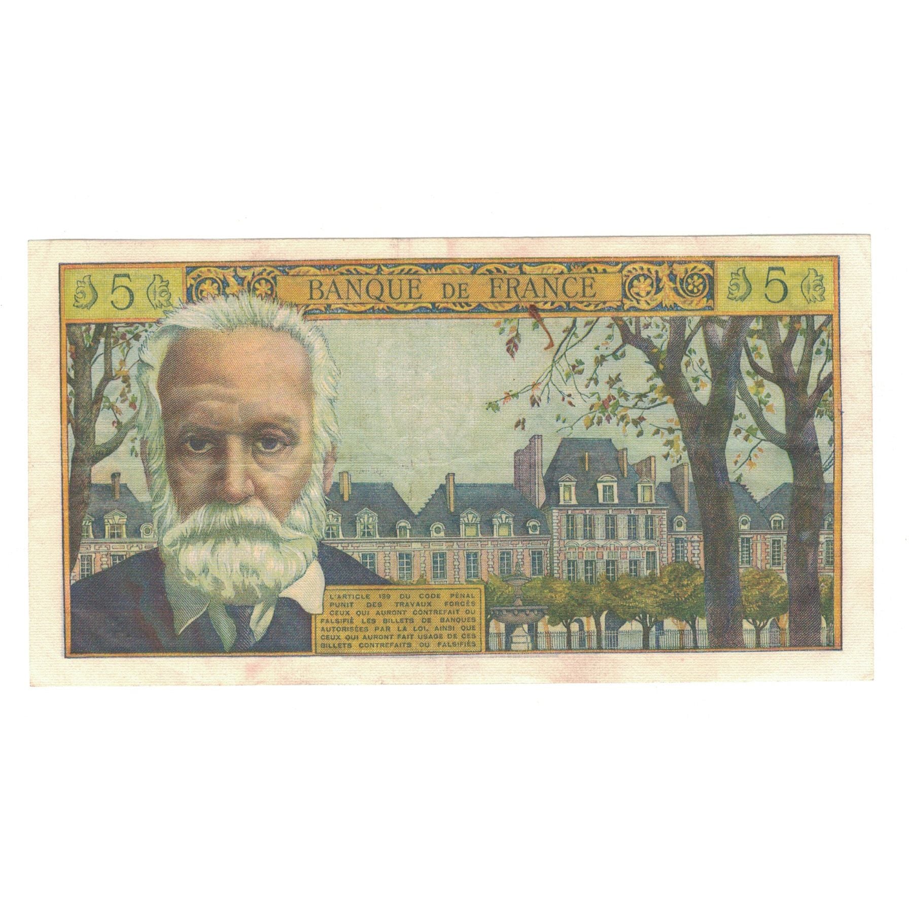 France, 5 Nouveaux Francs, Victor Hugo, 1959, L.4, EF(40-45), Fayette:56.1