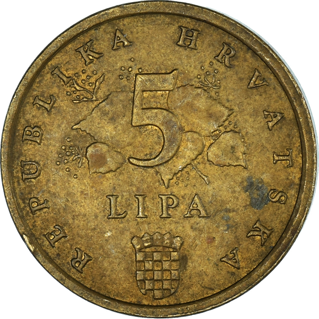 Moeda, Croácia, 5 Lipa, 2001