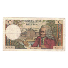 Francia, 10 Francs, Voltaire, 1967, R.351, MB+, Fayette:62.28, KM:147c