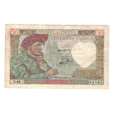 Francja, 50 Francs, Jacques Coeur, 1941, S.46, VF(20-25), Fayette:19.7, KM:93