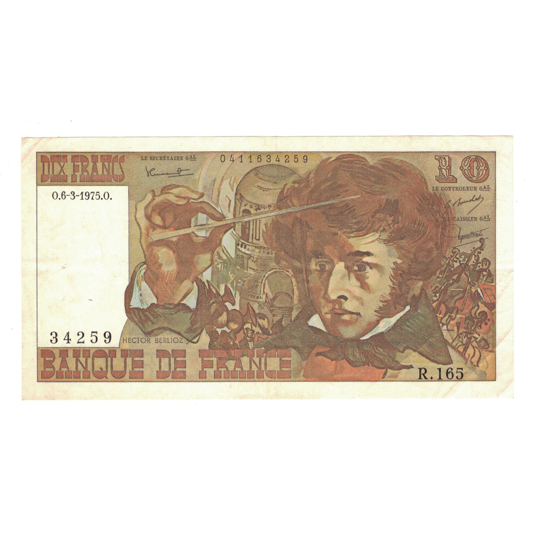 Frankreich, 10 Francs, Berlioz, 1975, R.165, SS, Fayette:63.9, KM:150b