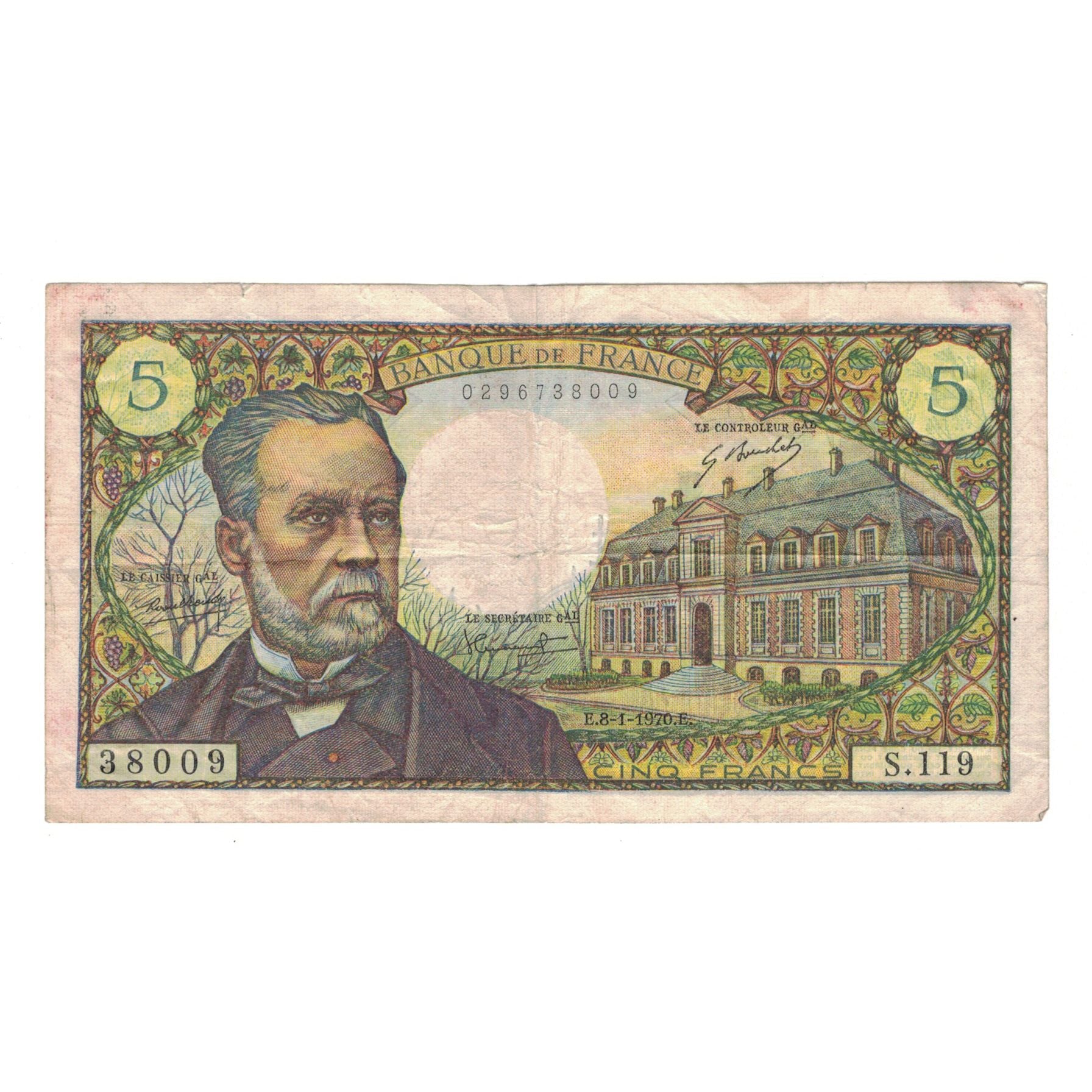 France, 5 Francs, Pasteur, 1970, S.119, VF(20-25), Fayette:61.12, KM:146b