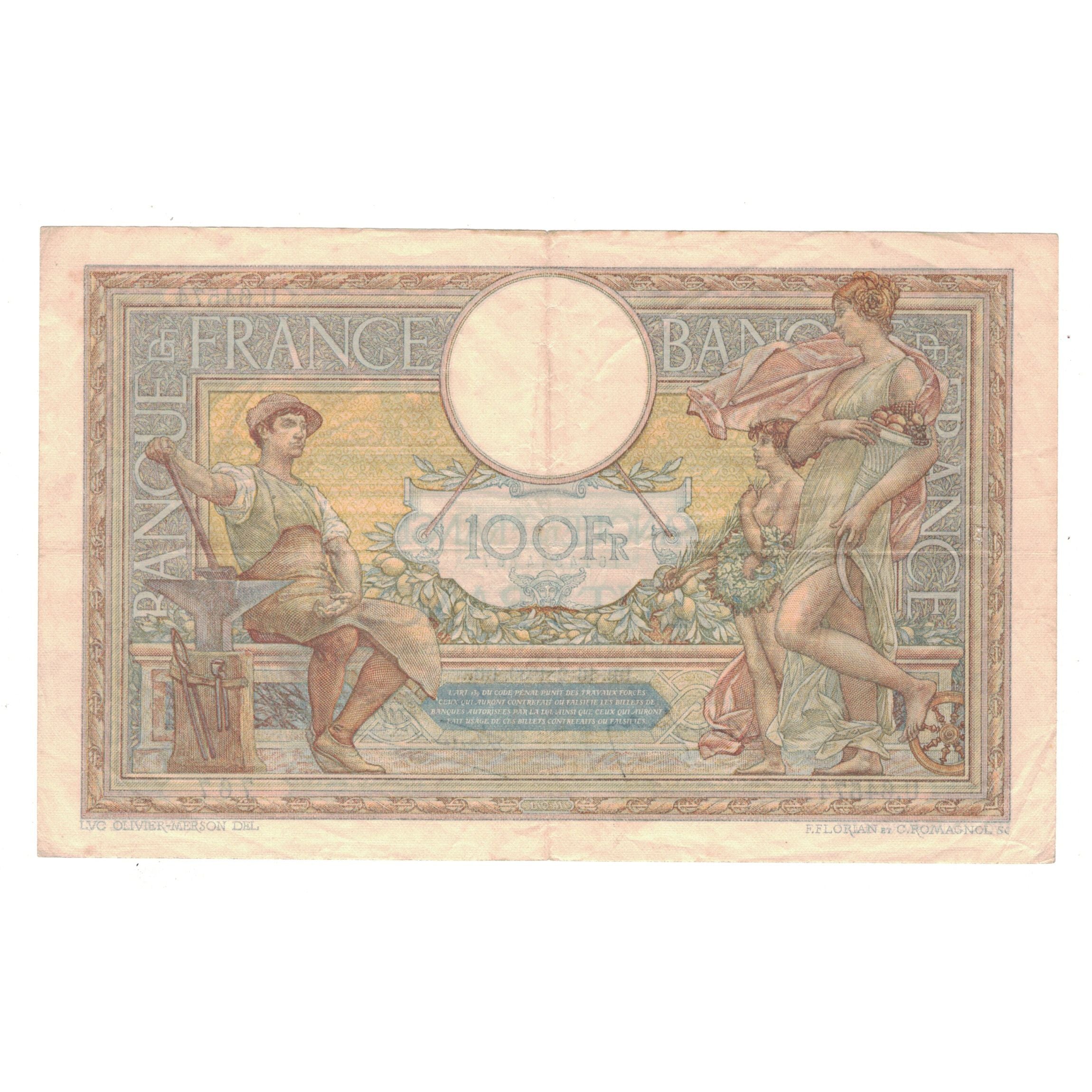 Francja, 100 Francs, Luc Olivier Merson, 1939, U.64574, EF(40-45)