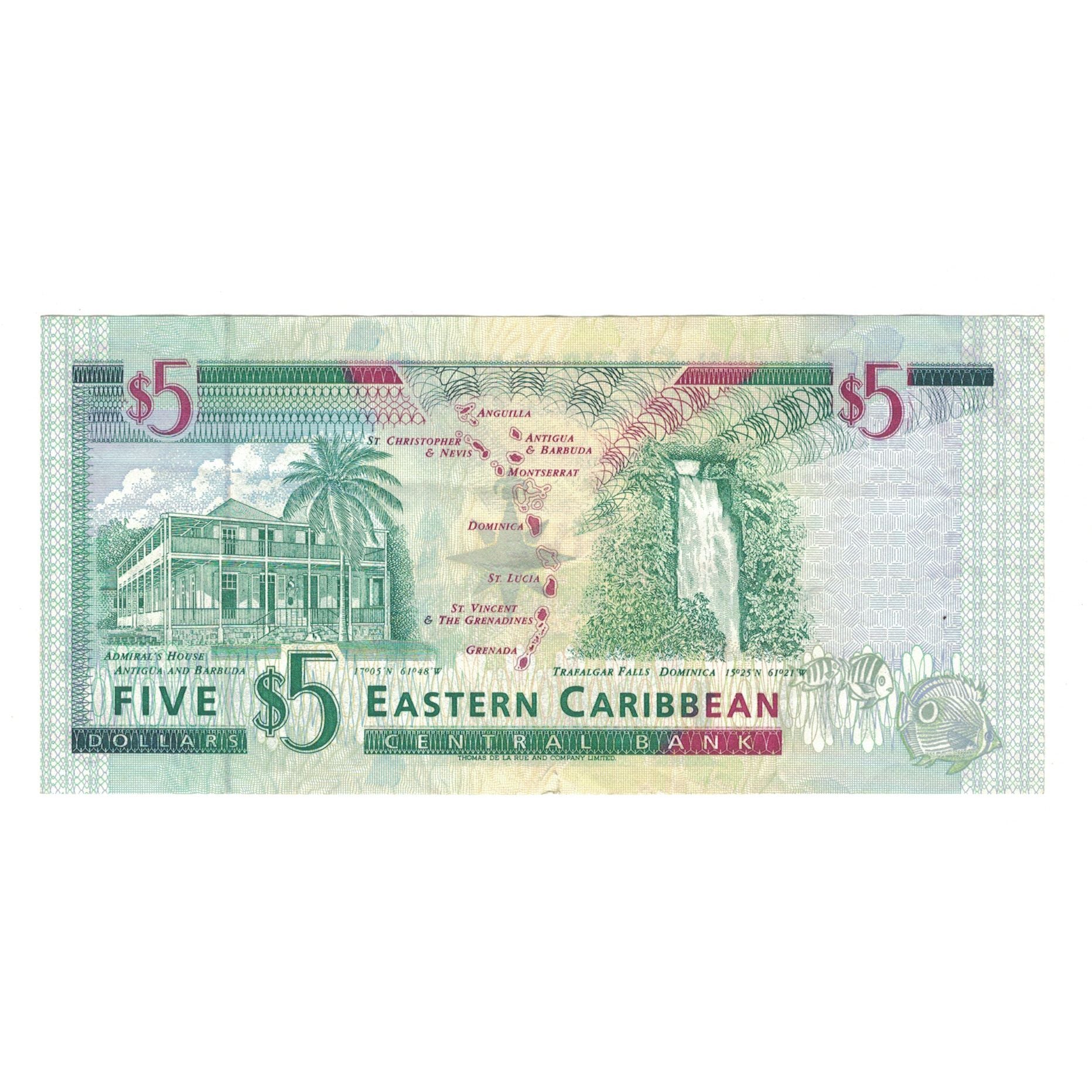 Billet, Etats des caraibes orientales, 5 Dollars, Undated (2003), KM:42d, TTB+