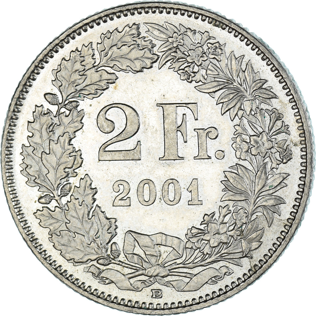 Munten, Zwitserland, 2 Francs, 2001