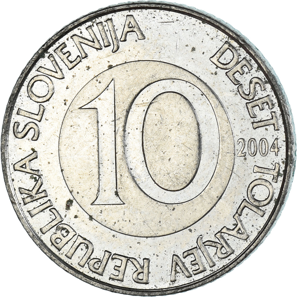 Moeda, Eslovénia, 10 Tolarjev, 2004