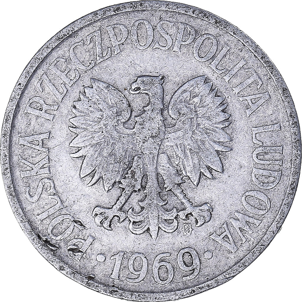Moneta, Polonia, 20 Groszy, 1969