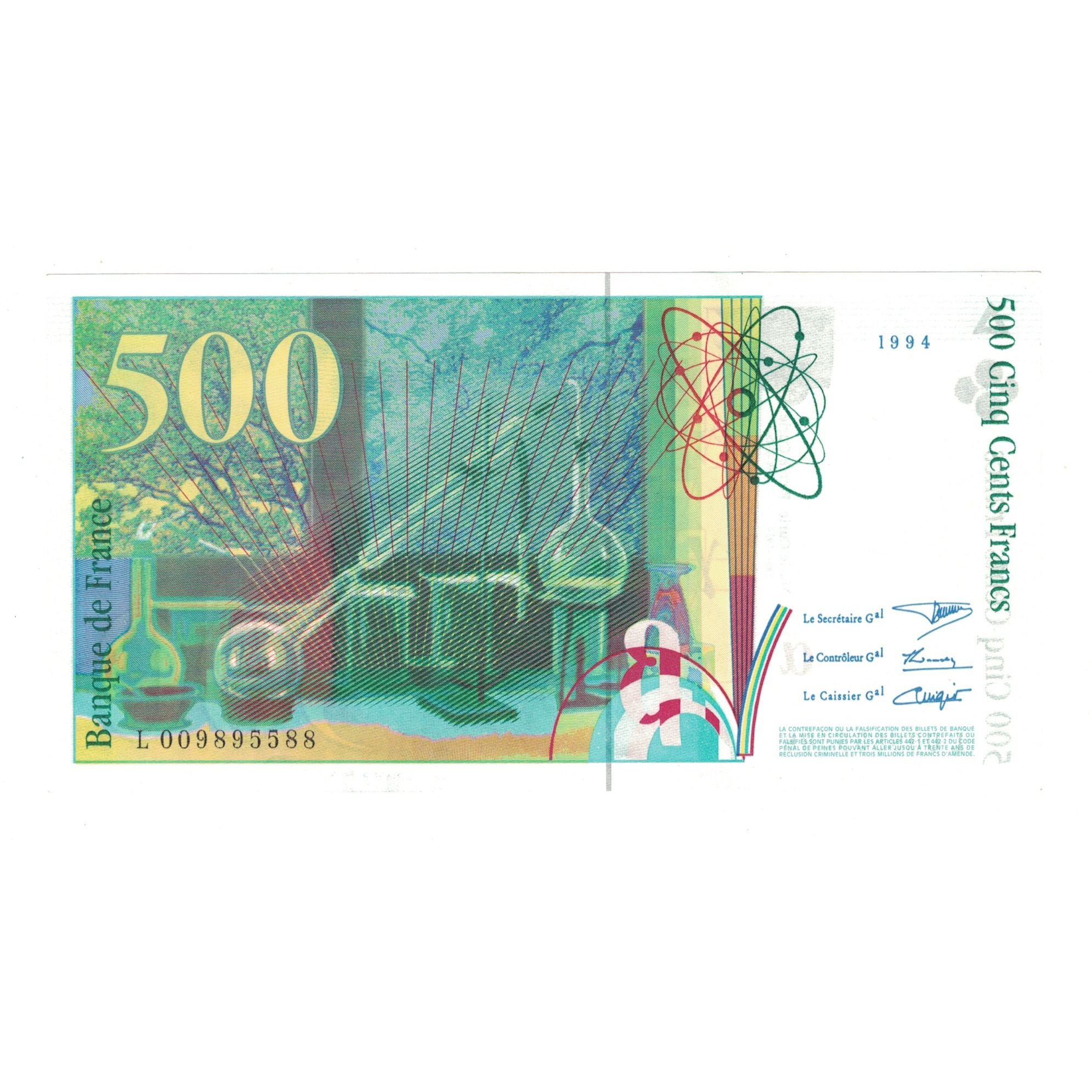 França, 500 Francs, Pierre et Marie Curie, 1994, L009895588, AU(50-53)
