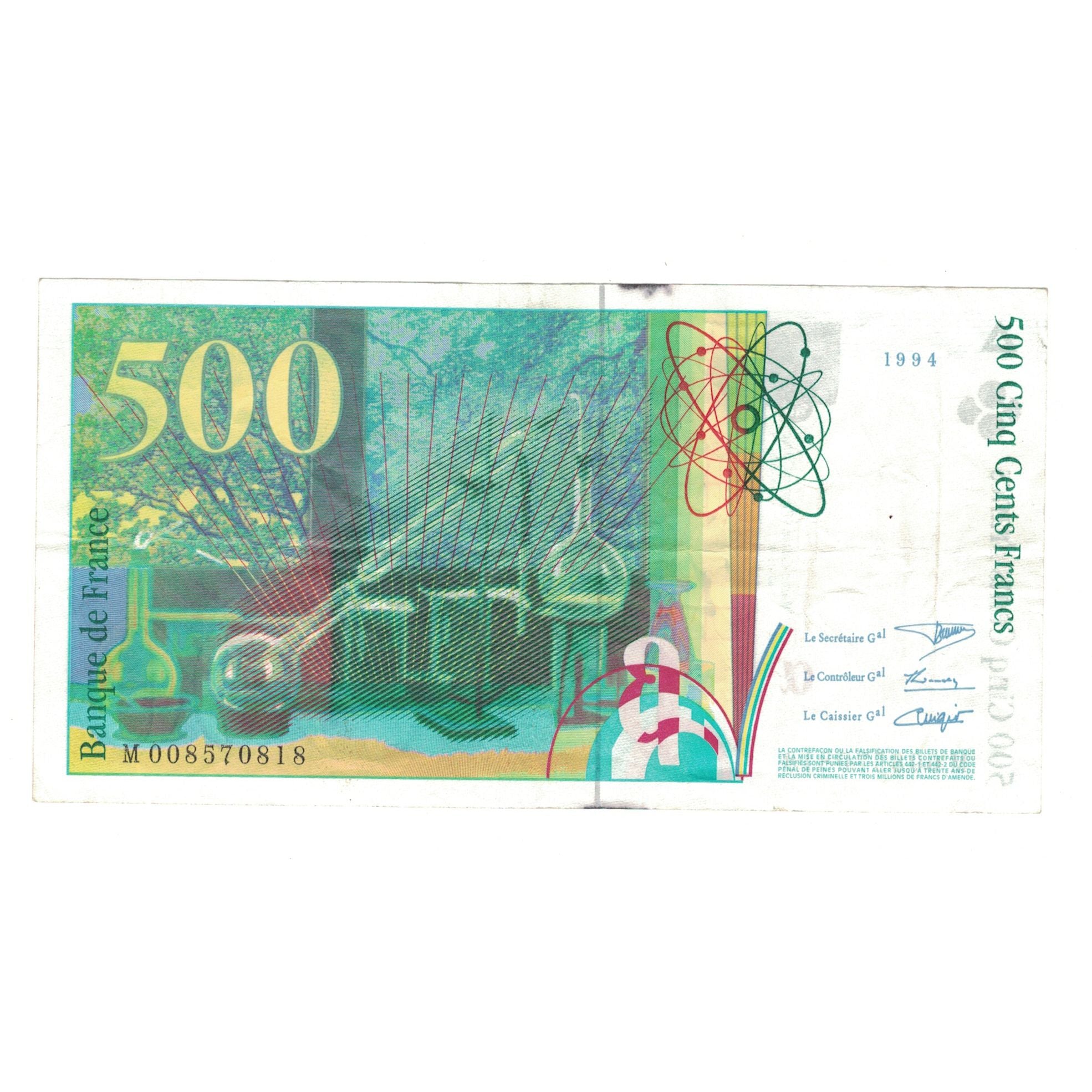 Francia, 500 Francs, Pierre et Marie Curie, 1994, M008570818, BB, Fayette:76.01