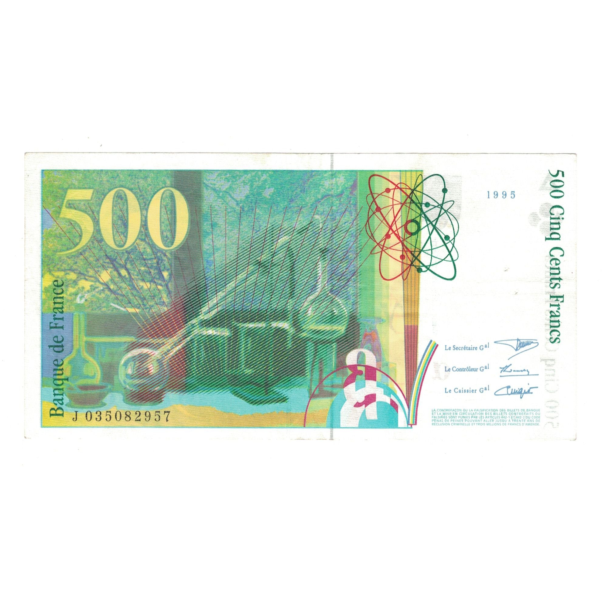 Francia, 500 Francs, Pierre et Marie Curie, 1995, J035082957, MBC+