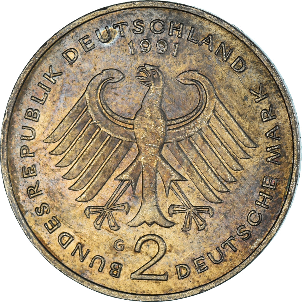 Moneta, Germania, 2 Mark, 1991