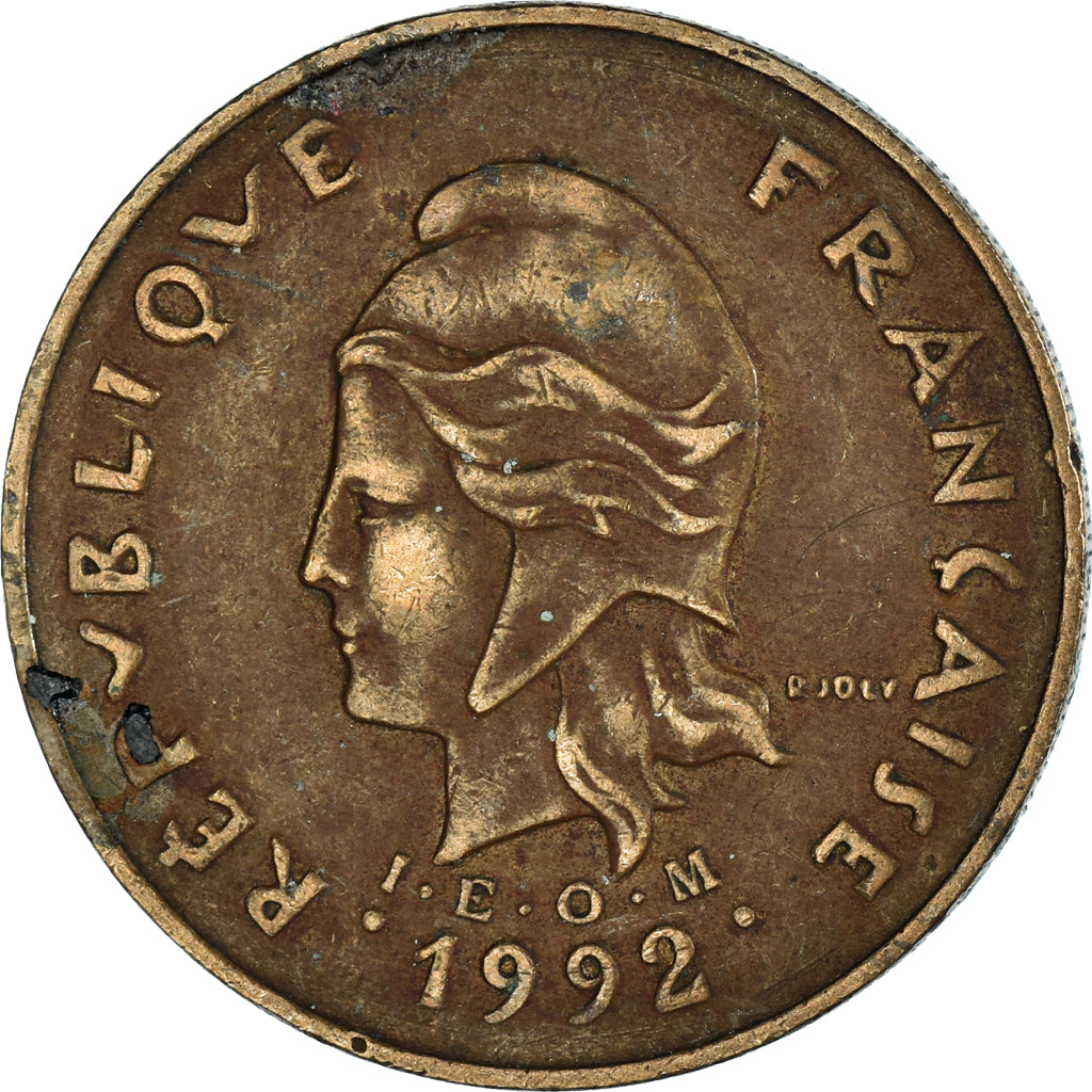 Moneda, Polinesia francesa, 100 Francs, 1992