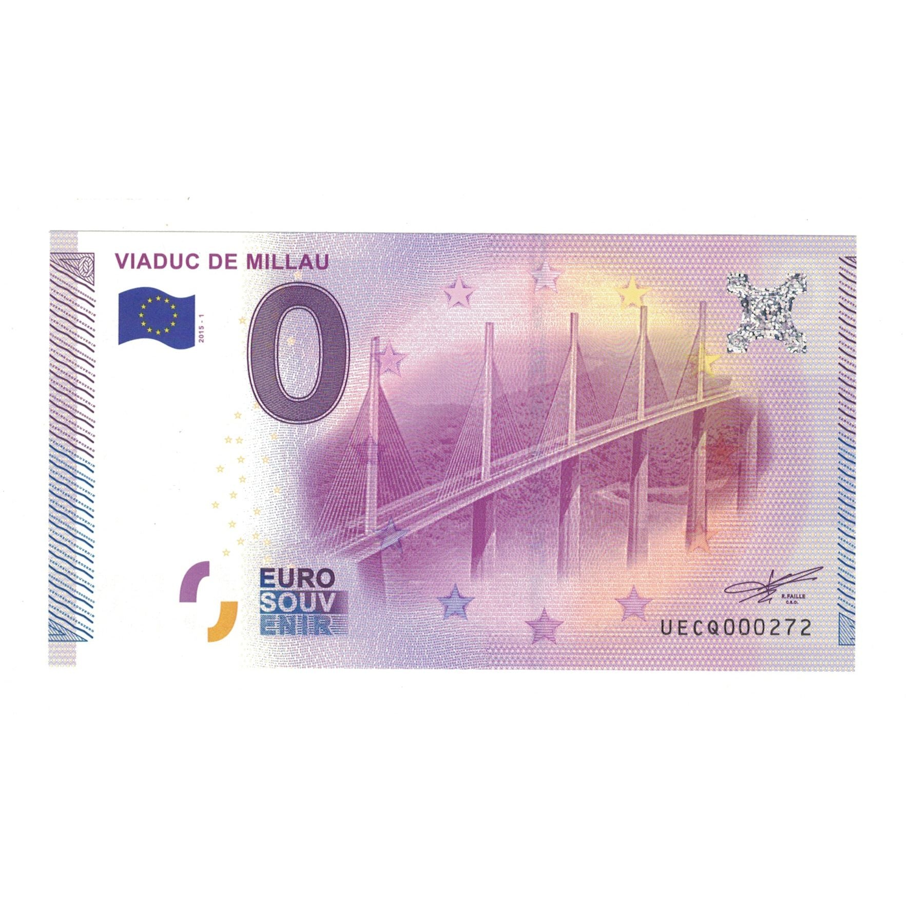 France, Billet Touristique - 0 Euro, 2015, UECQ000272, VIADUC DE MILLAU, NEUF