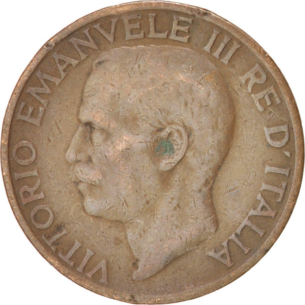 Italy, Vittorio Emanuele III, 10 Centesimi, 1923, Rome, EF(40-45), Bronze