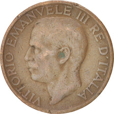 Italy, Vittorio Emanuele III, 10 Centesimi, 1923, Rome, EF(40-45), Bronze