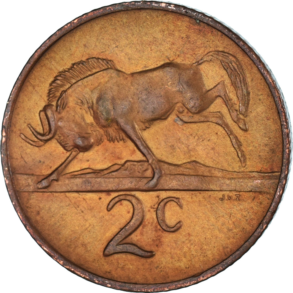 Moeda, África do Sul, 2 Cents, 1973