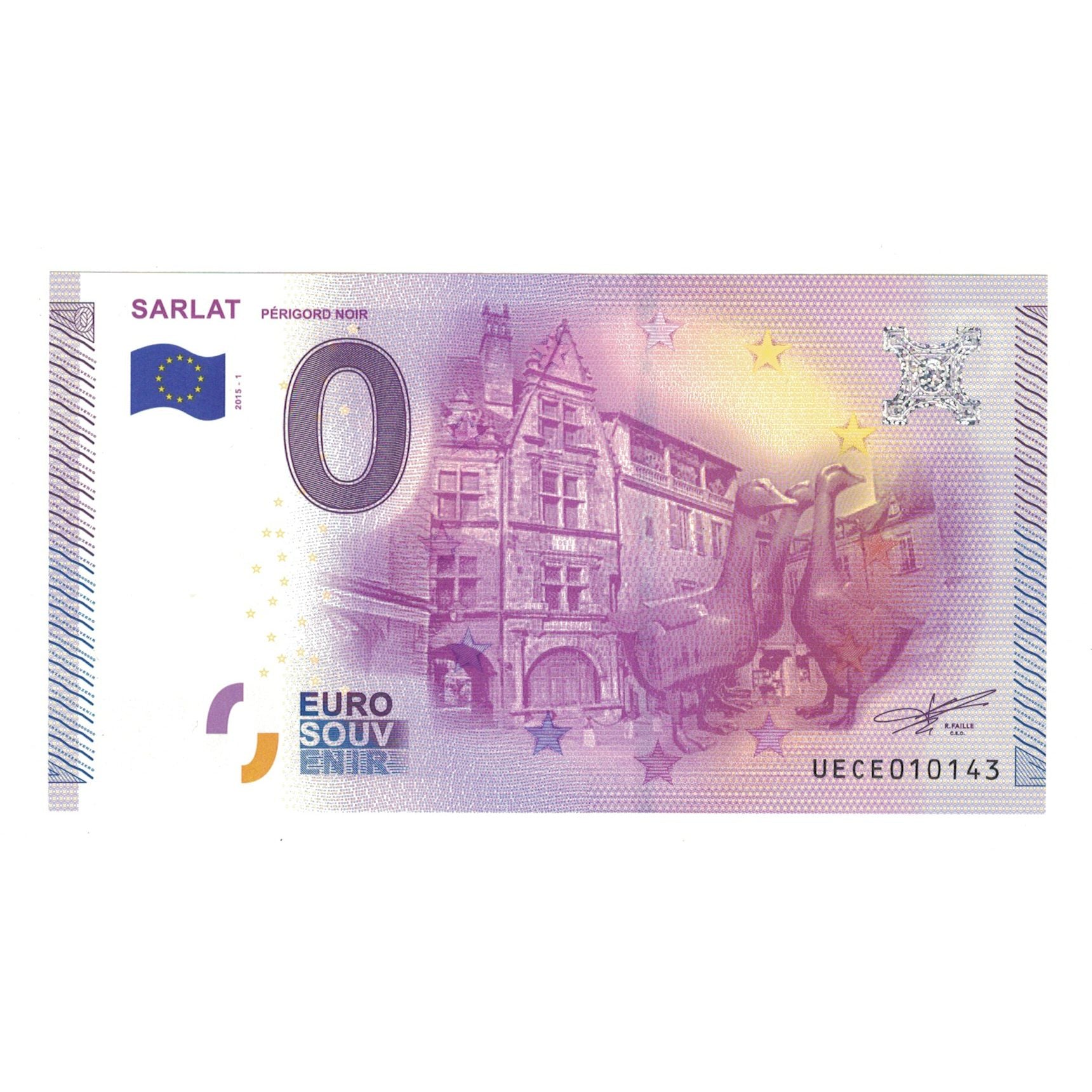 Frankrijk, Tourist Banknote - 0 Euro, 2015, UECE010143, SARLAT PERIGORD NOIR