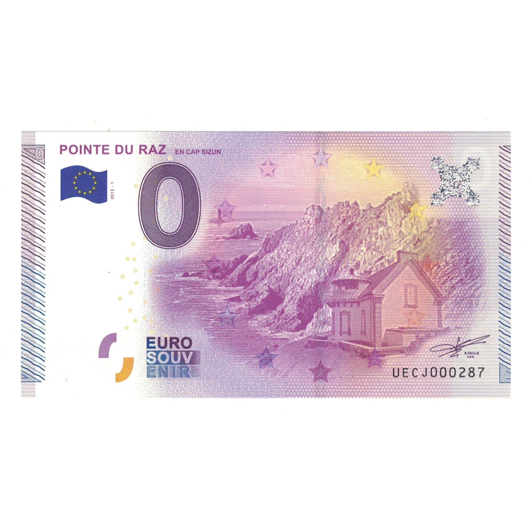 Francia, Tourist Banknote - 0 Euro, 2015, UECJ000287, POINTE DU RAZ EN CAP