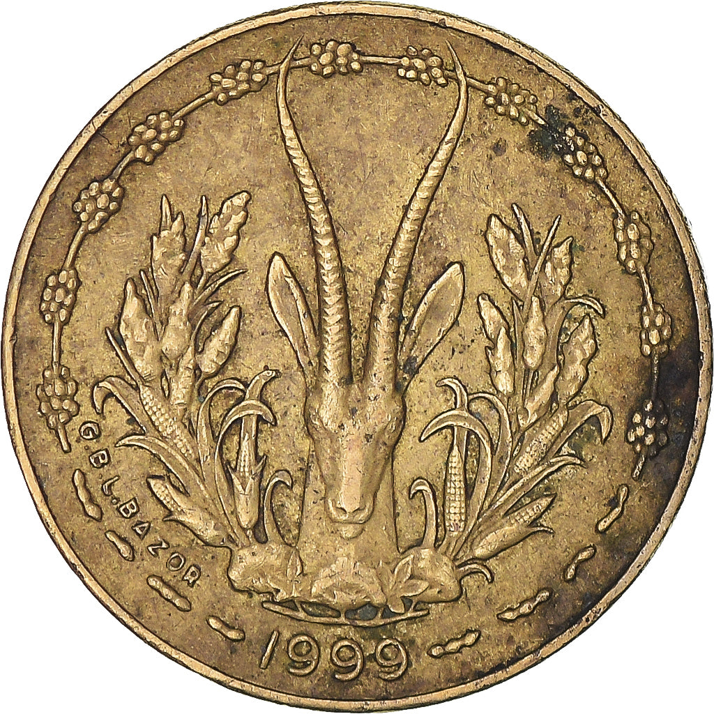 Münze, West African States, 5 Francs, 1999
