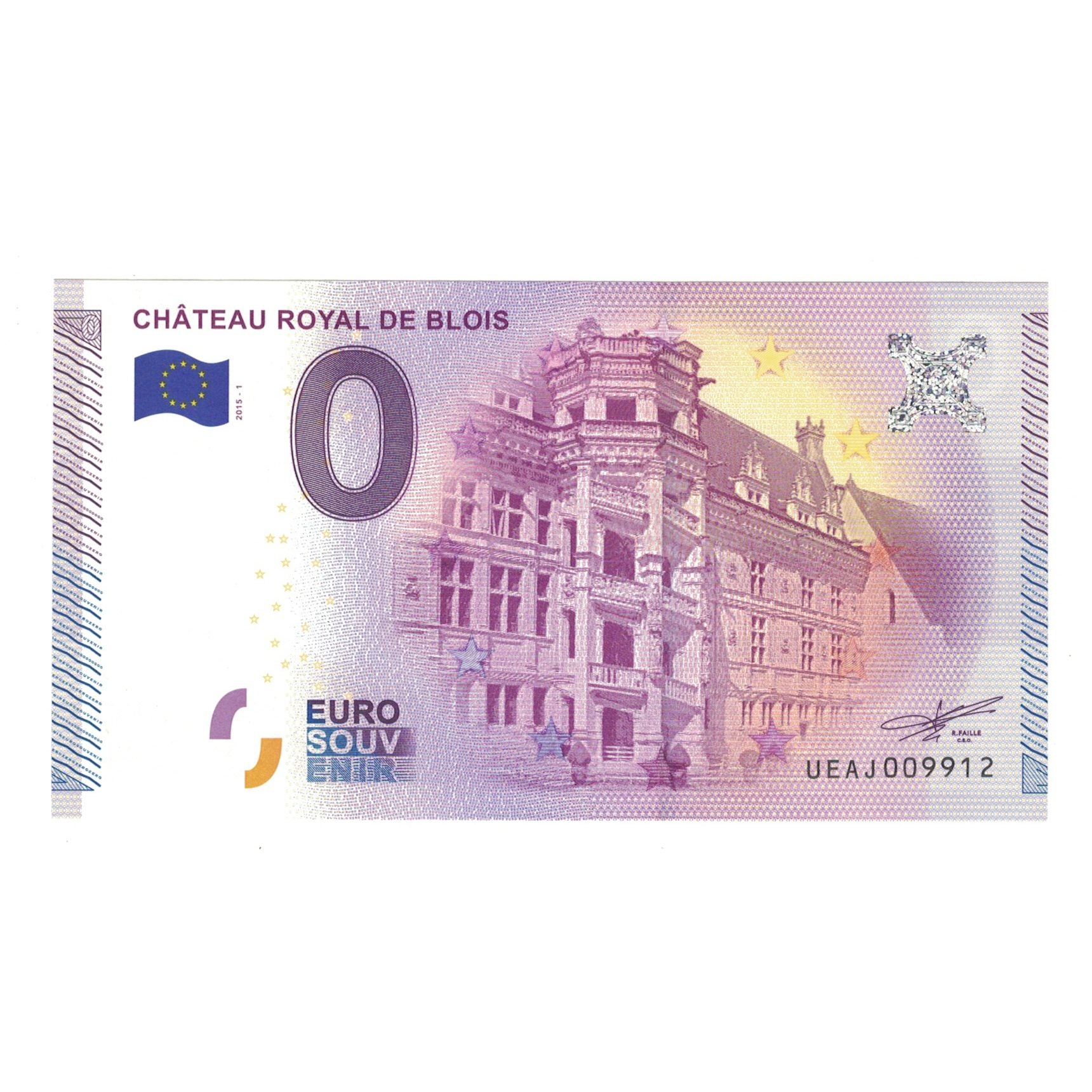 France, Billet Touristique - 0 Euro, 2015, UEAJ009912, CHATEAU ROYAL DE BLOIS