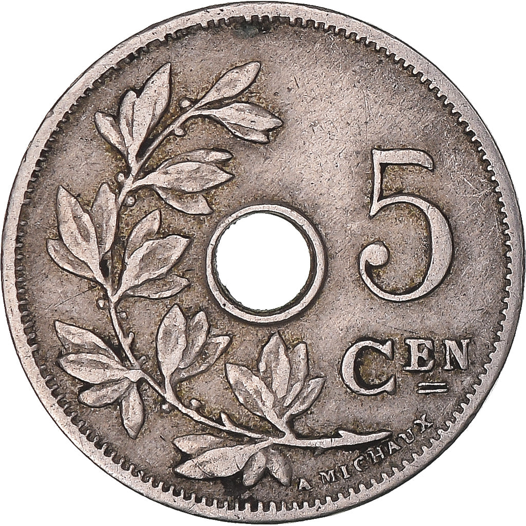 Moneda, Bélgica, 5 Centimes, 1907