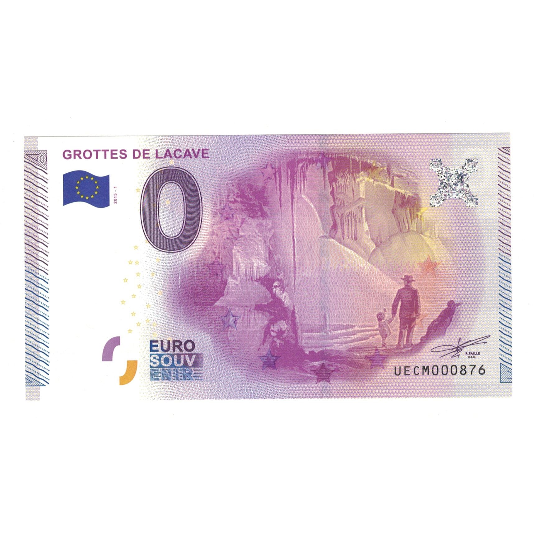 France, Tourist Banknote - 0 Euro, 2015, UECM000876, GROTTES DE LACAVE