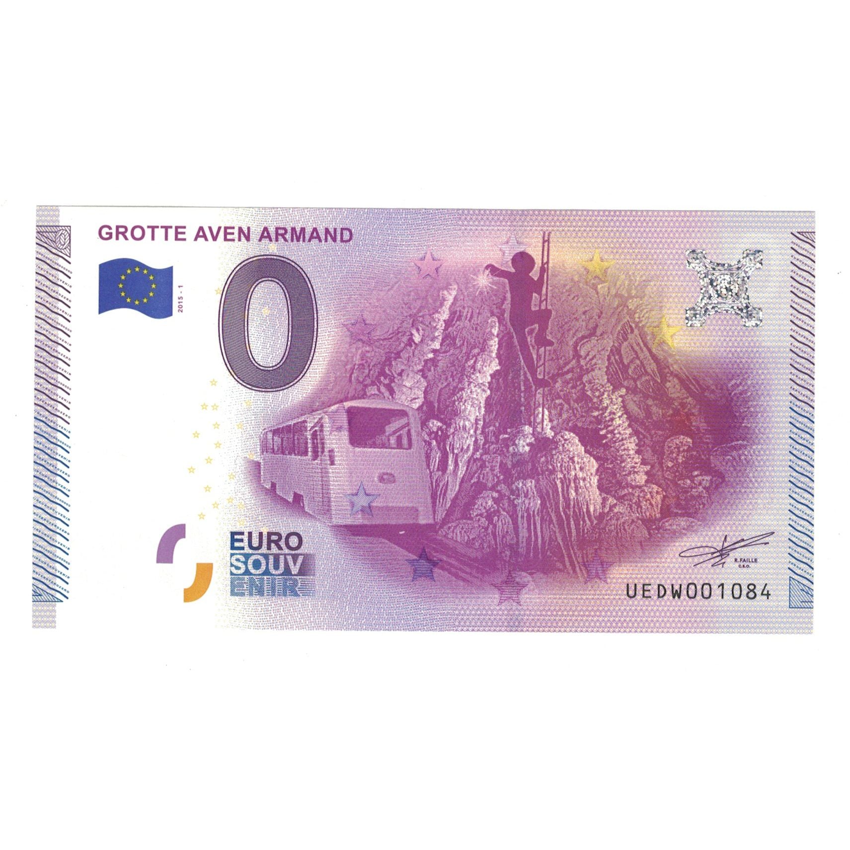 França, Tourist Banknote - 0 Euro, 2015, UEDW001084, GROTTE AVEN ARMAND