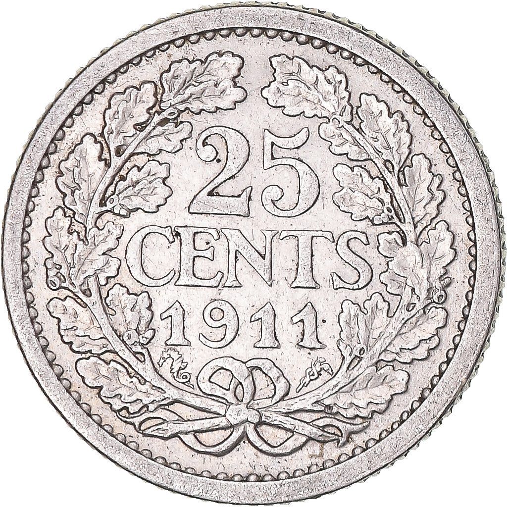Coin, Netherlands, 25 Cents, 1911
