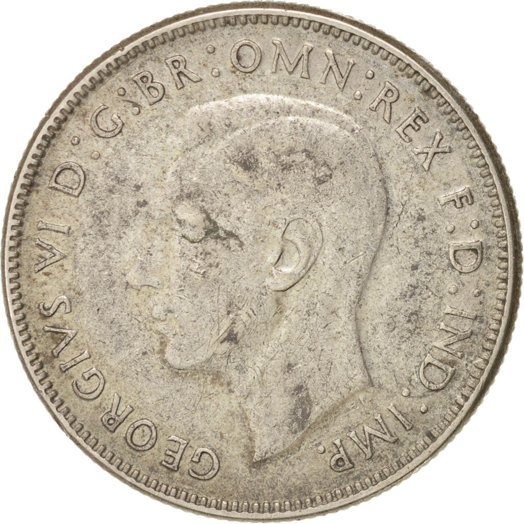 Australia, George VI, Florin, 1946, Melbourne, EF(40-45), Silver, KM:40a, 28.6