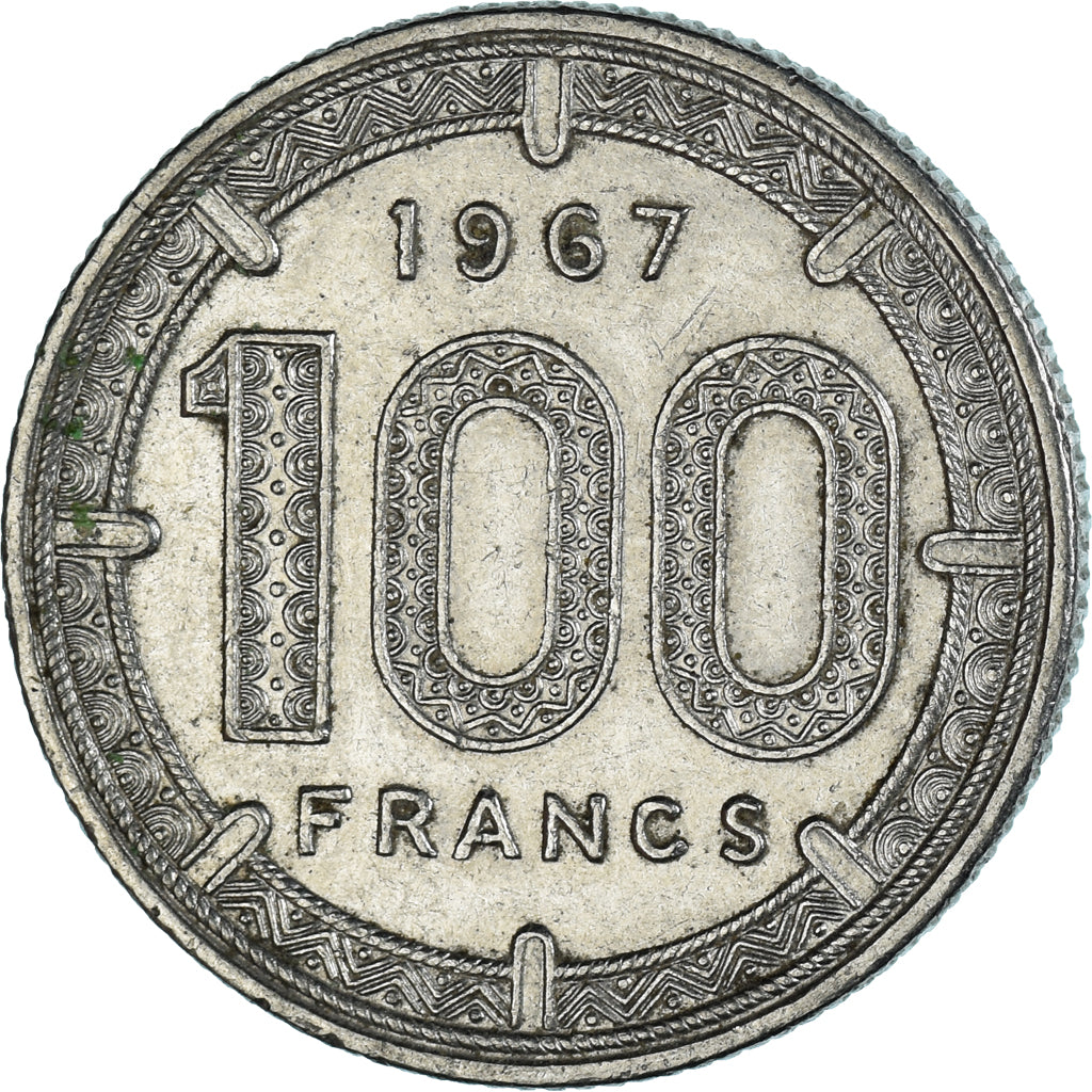 Moeda, ESTADOS AFRICANOS EQUATORIAIS, 100 Francs, 1967