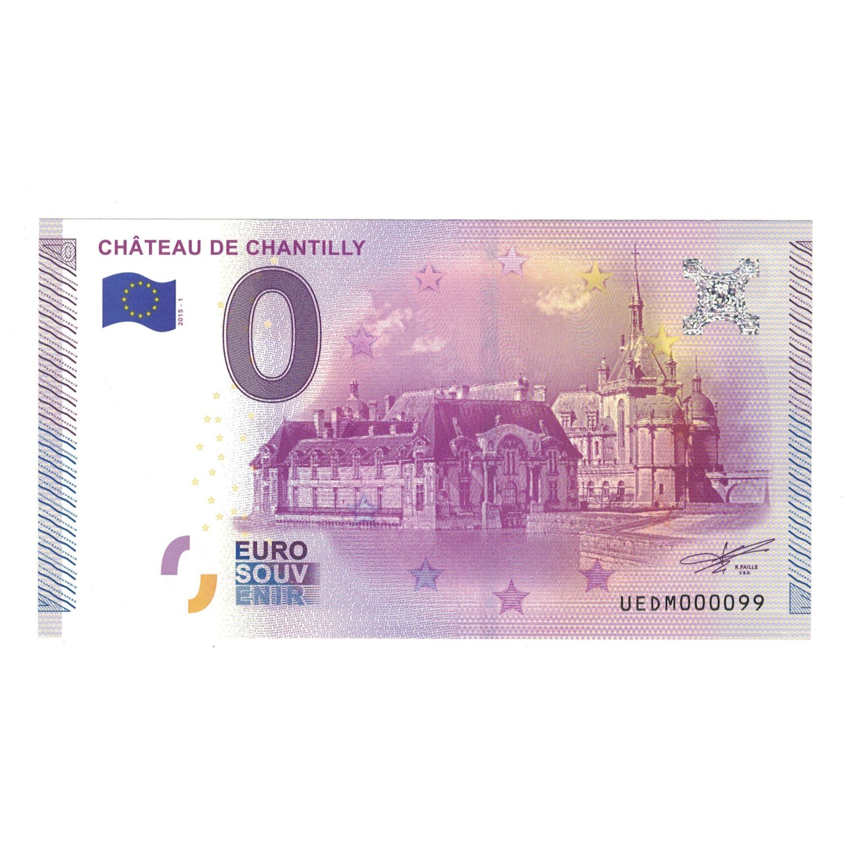 France, Billet Touristique - 0 Euro, 2015, UEDM000099, CHATEAU DE CHANTILLY