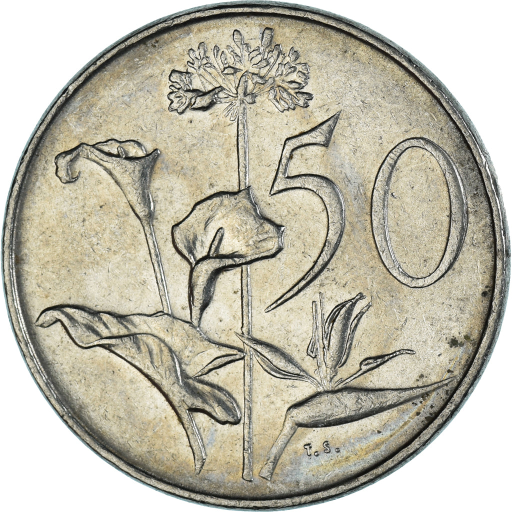 Monnaie, Afrique du Sud, 50 Cents, 1989