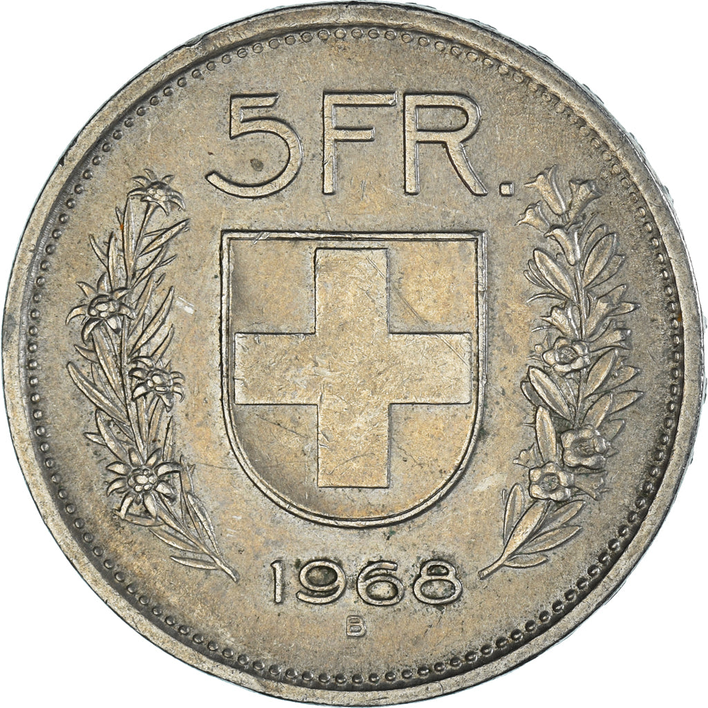 Munten, Zwitserland, 5 Francs, 1968