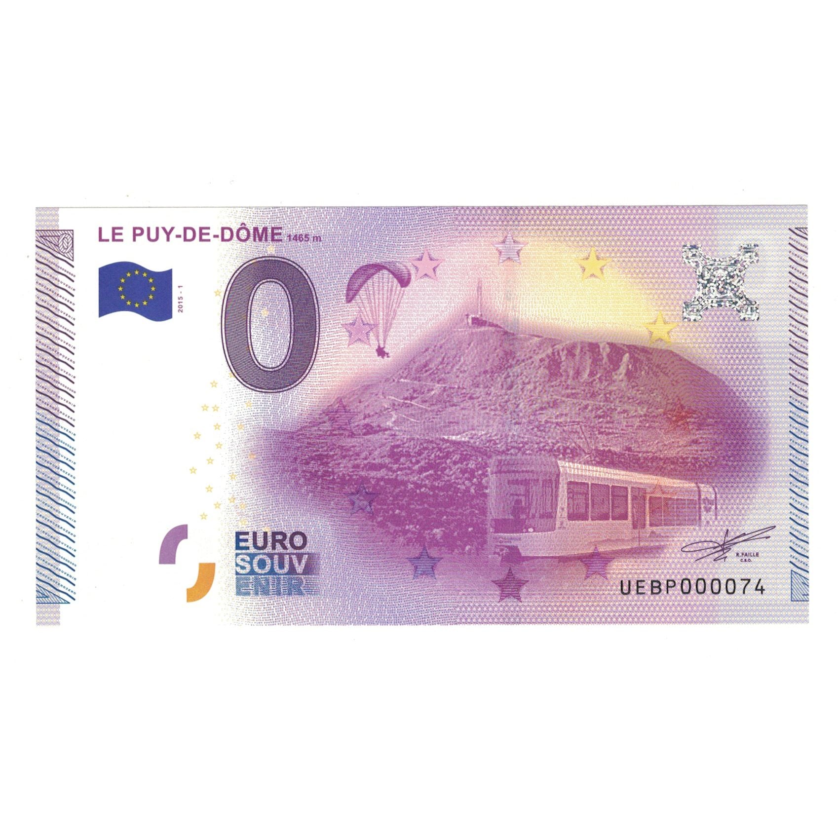 Francia, Tourist Banknote - 0 Euro, 2015, UEBP000074, LE PUY DE DOME, FDS