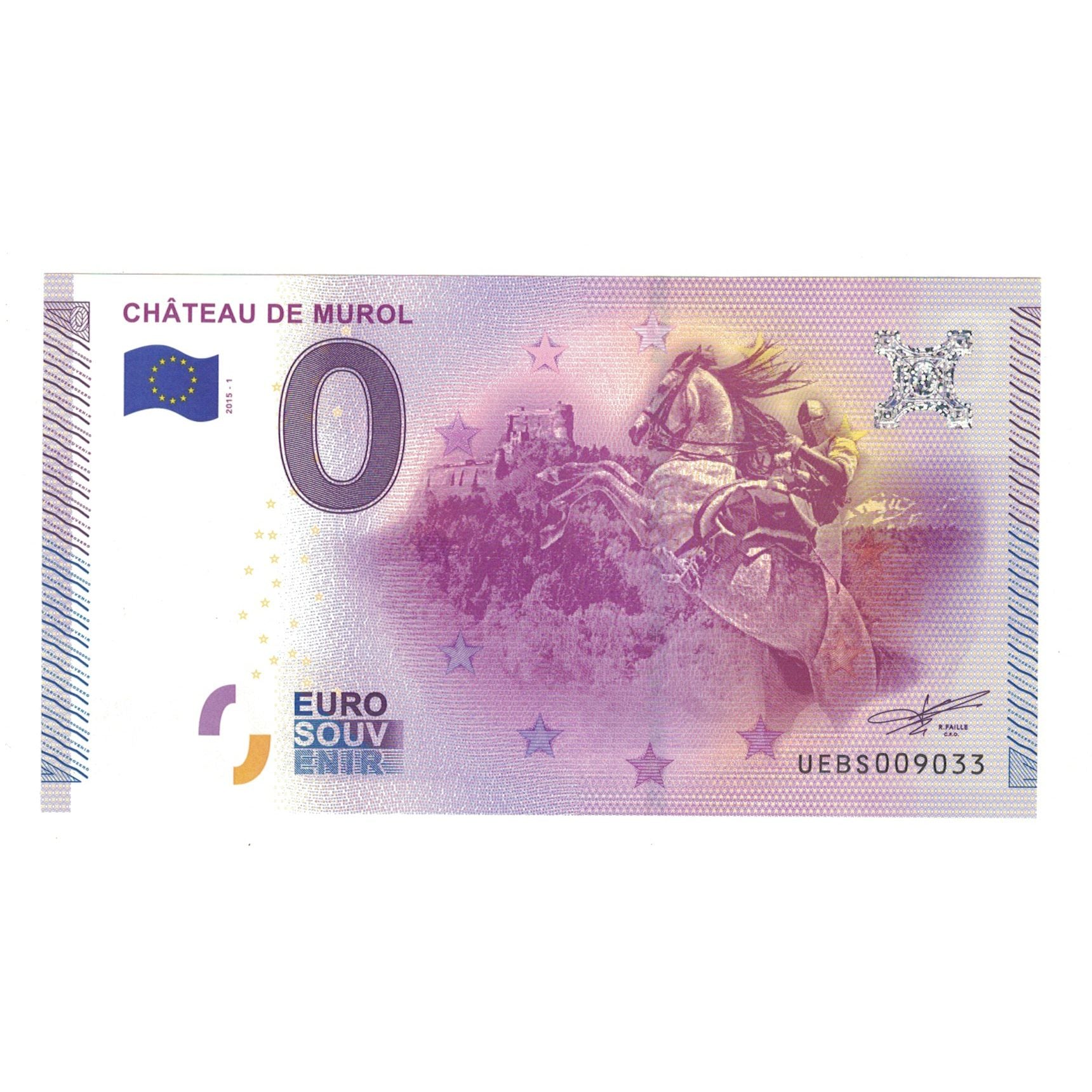 Francia, Tourist Banknote - 0 Euro, 2015, UEBS009033, CHATEAU DE MUROL, FDS