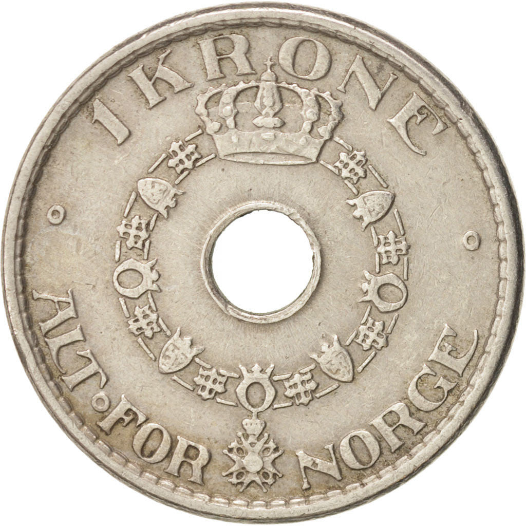 Norway, Haakon VII, Krone, 1950, EF(40-45), Copper-nickel, KM:385, 25