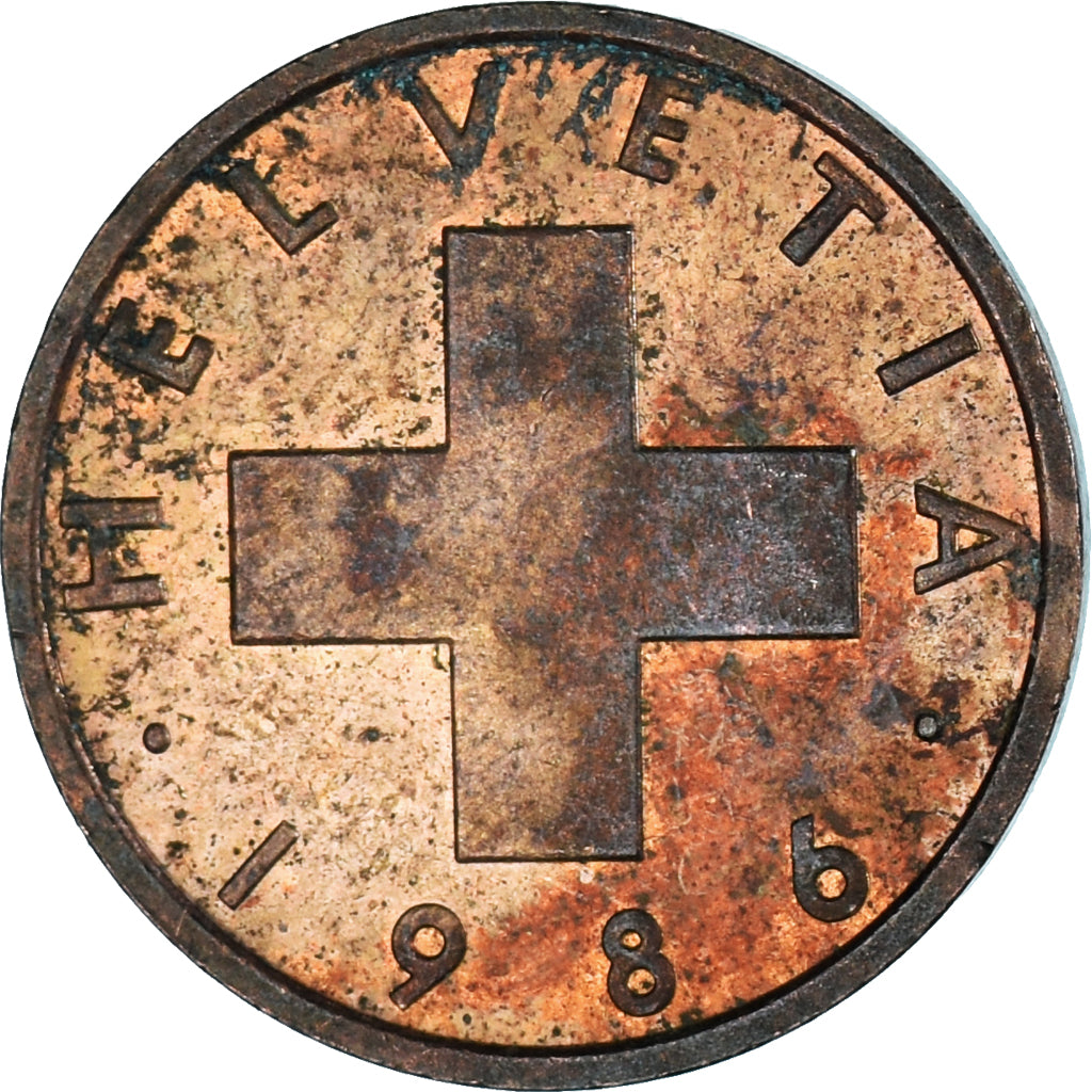 Münze, Schweiz, Rappen, 1986