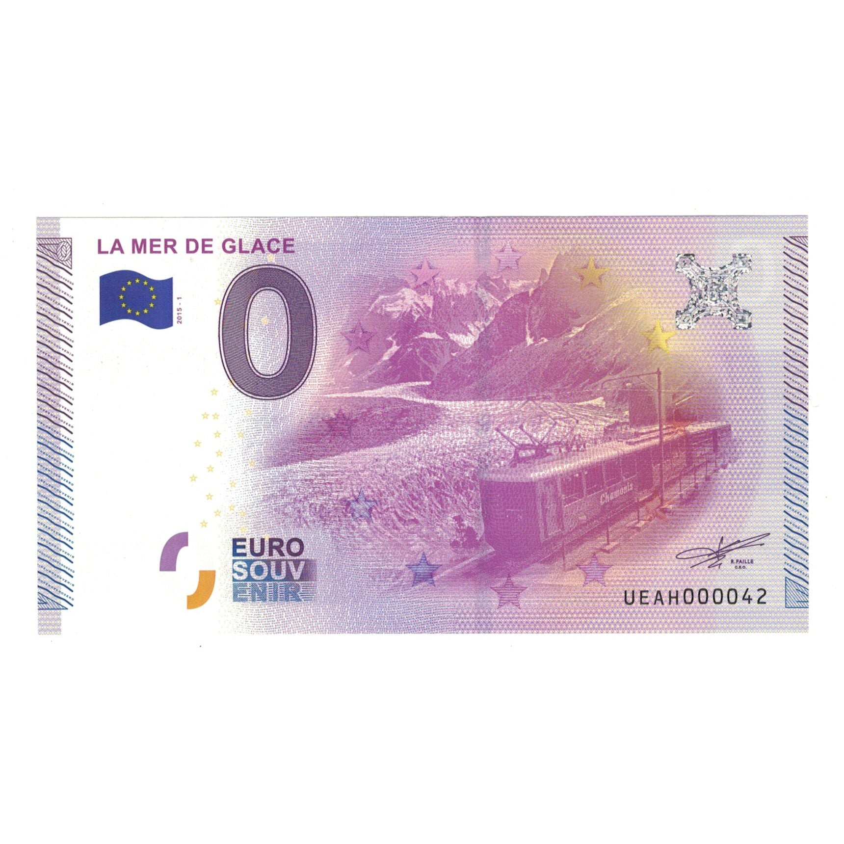 França, Tourist Banknote - 0 Euro, 2015, UEAH000042, LA MER DE GLACE