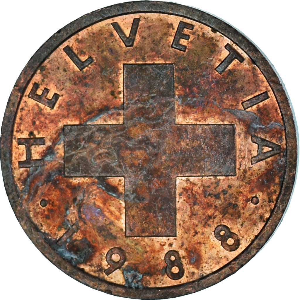 Münze, Schweiz, Rappen, 1988