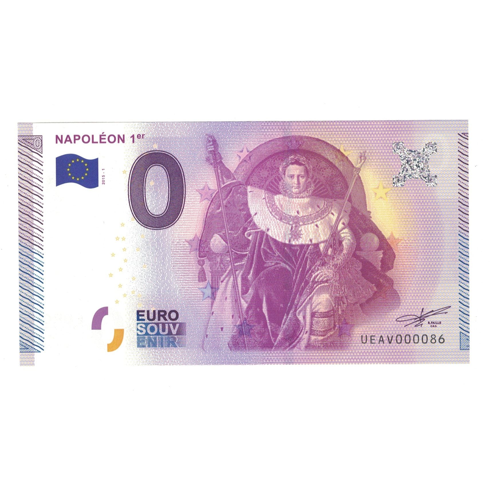 Francia, Tourist Banknote - 0 Euro, 2015, UEAV000086, NAPOLEON 1ER, FDS