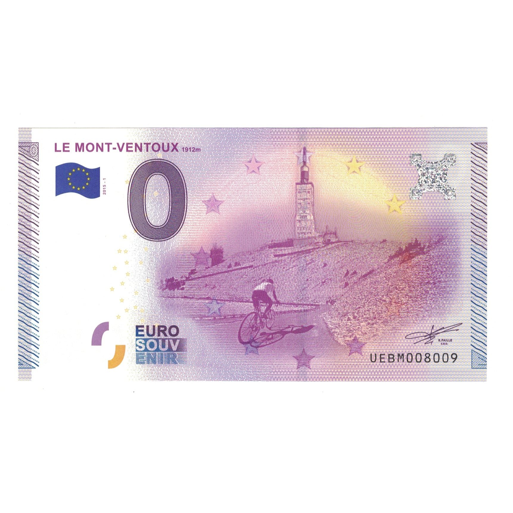 Francia, Tourist Banknote - 0 Euro, 2015, UEBM008009, LE MONT VENTOUX 1912m, UNC