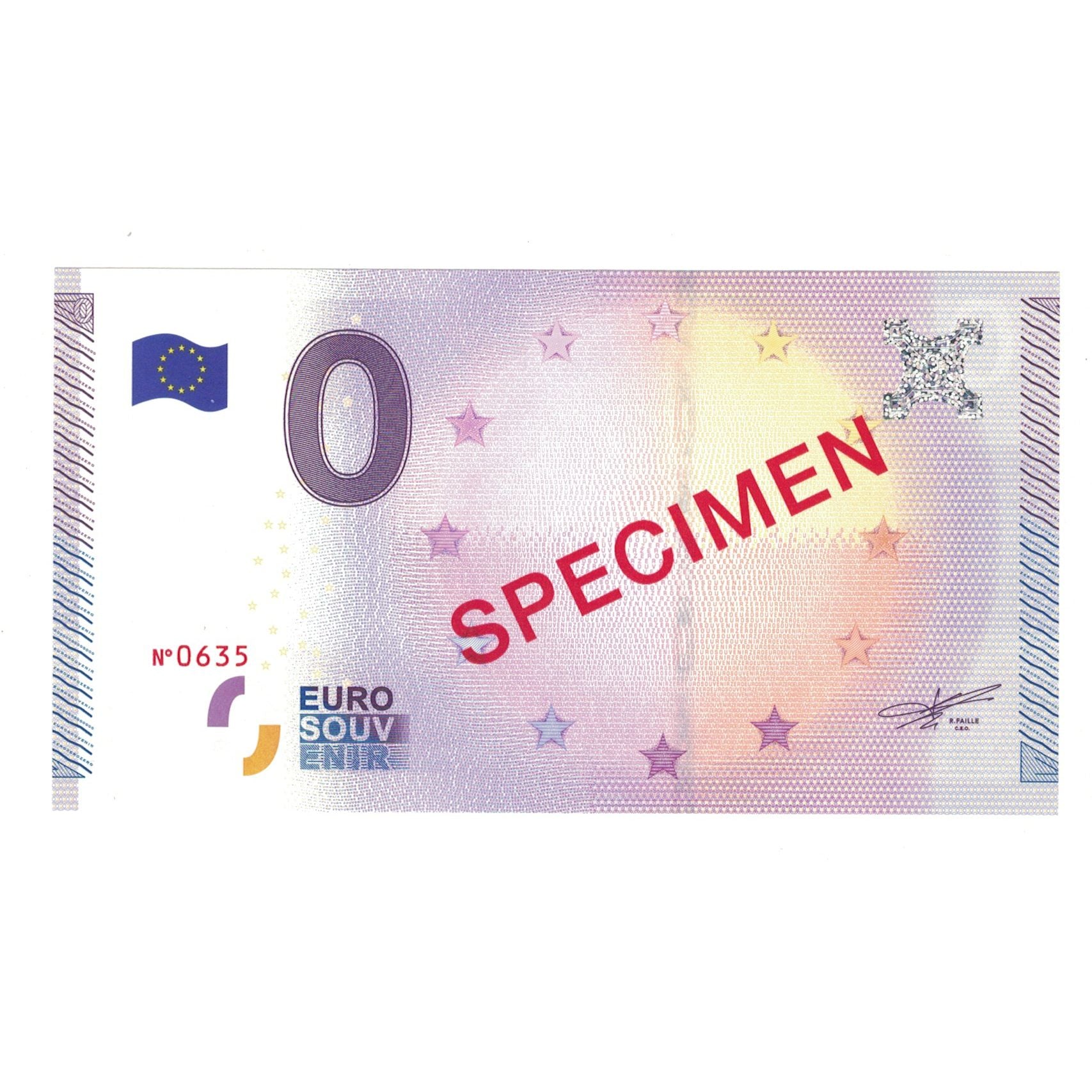 France, Tourist Banknote - 0 Euro, 00635, Specimen, UNC(65-70)