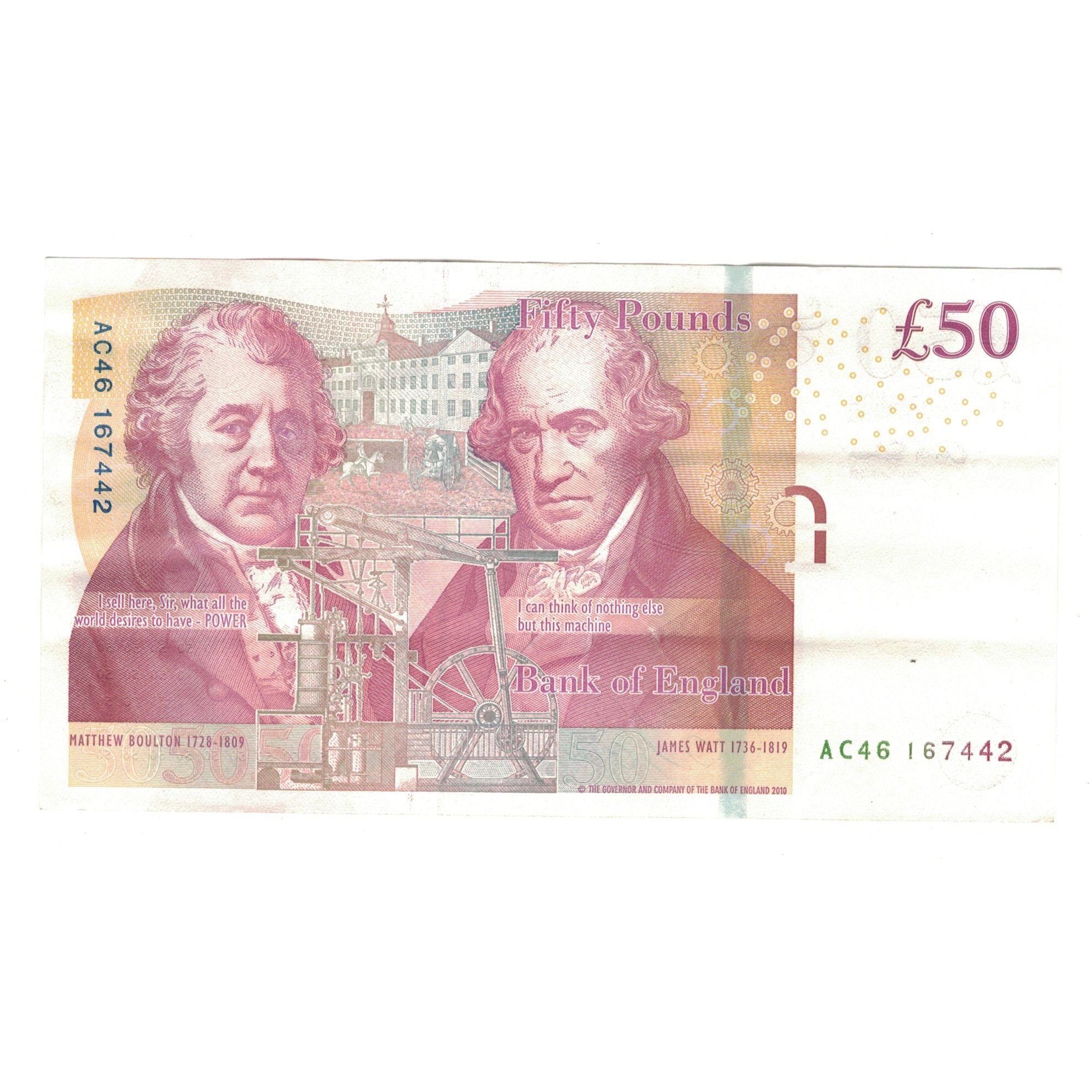 Banknote, Great Britain, 50 Pounds, 2010, KM:393a, AU(50-53)