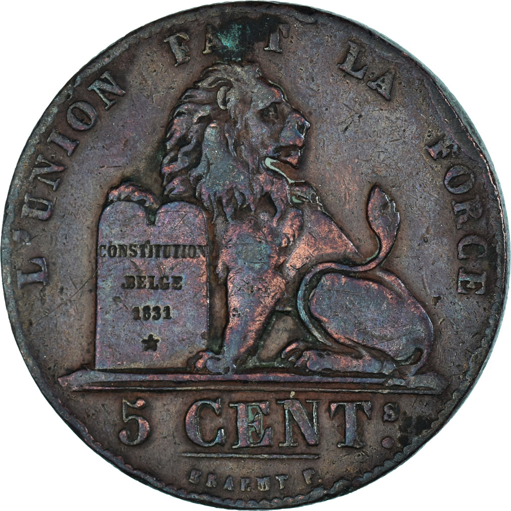 Moneta, Belgio, 5 Centimes, 1852