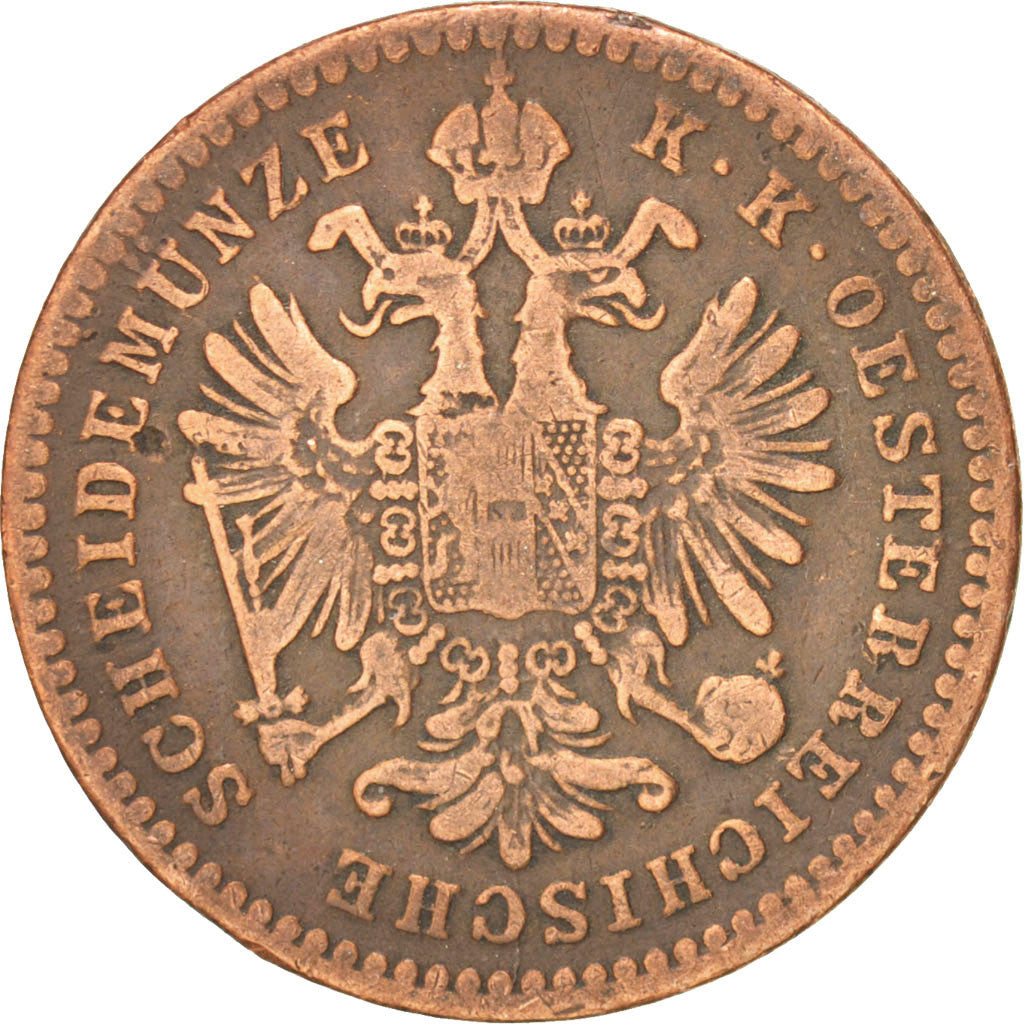 Austria, Franz Joseph I, Kreuzer, 1859, Vienna, MB+, Rame, KM:2186